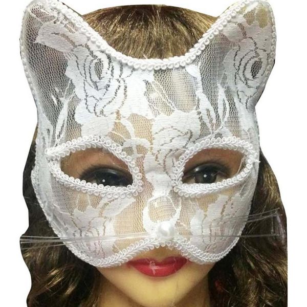 OLO mujeres Sexy encaje zorro gato cara ojo cubierta Navidad Halloween fiesta noche Club espectáculos baile juego de rol Prop Sexy Cosplay 2023