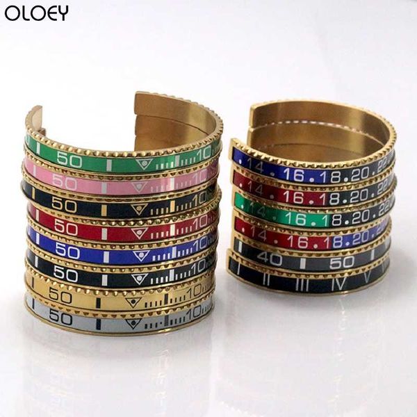 Party Favor OLOEY 2021 Cadran En Acier Compteur De Vitesse Bracelets Bracelets En Acier Inoxydable Manchette Bracelet Lunette Pulseiras Bijoux