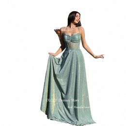 Oloey Shiny Pale A Line Evening Dres Spaghetti Stracles Bing Bing Robes de mariage Dr Sparkly Glitter Formal 2024 M6OI #