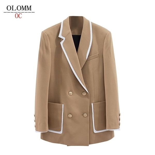 OLOMM haute qualité personnalisation coton peigné costume veste jupe tenue d'affaires femme automne vêtements 220801