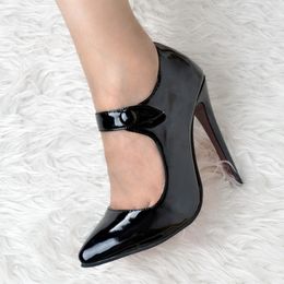 Olomm nouvelle mode femmes classiques pompes Mary Janes minces talons hauts pompes belle bout pointu noir chaussures de fête femmes taille américaine 4-15