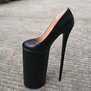 Olomm nouvelles femmes plate-forme pompes 30 cm talons pompes Sexy mince talons hauts pompes bout rond noir boîte de nuit chaussures femmes taille américaine 5-15