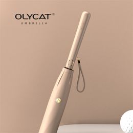 Olycat Luxe Clear Lange Handvat Paraplu Anti UV Zonwering S Regen Dames 8 Ribben Winddicht Meisjes Parasol 210721