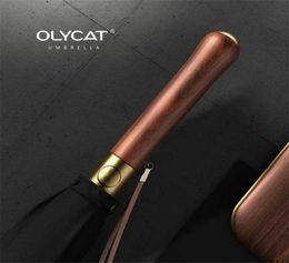 Olycat luxe mentale houten handvat paraplu 112 cm grote lange mannen zwarte paraplu's 16 ribben winddichte regen paraplu paraguas geschenken 213393742