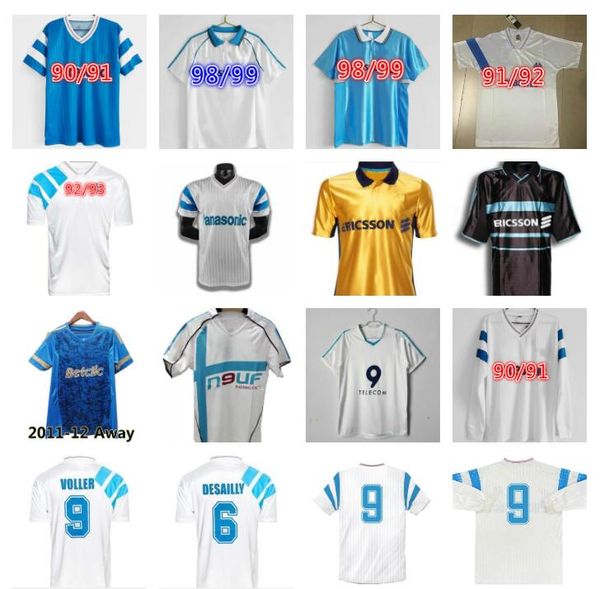 Marseille DROGBA L.BLANC maillots de football rétro 1990 1991 1992 1993 1998 1999 2000 2003 2004 2005 2006 Payet Boli Ribery Barthez Ravanelli maillot de football vintage