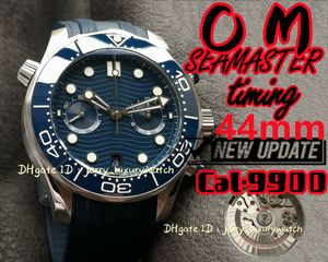 OM Luxe Heren Duikhorloge 600m duiken 44mm. 9900 automatisch mechanisch getimed uurwerk, keramische rand, zwart keramiek, tape blauw 210.32.44.51