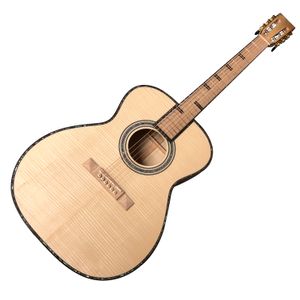 OM-vorm 40 inch massief houten zwarte vinger folk akoestische gitaar