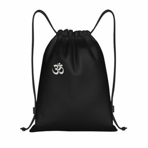 om symbool Drawtring Backpack Tassen Mannen Lichtgewicht Yoga Spirituele meditati Boeddhisme Aum Gym Sports Sackpack Sacks voor W9OO#