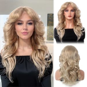 Ombre blonde en dentelle avant perruques 6x4x05 t Partie en dentelle perruques bouclées avec 150 densité de poils synthétiques pour femmes l 240515