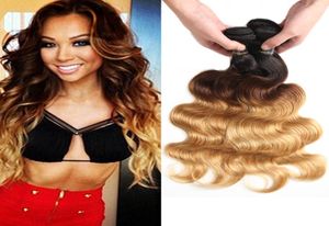 Ombre Body Wave Hair tisse malaysian indien péruvien brésilien vierge bundles bodywave borde deux tons roots sombres blonde ombre huma3967902