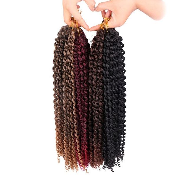 Ombre Bohème Passion Twist Tresse Cheveux 18 Pouces Ombre Vague D'eau Crochet Cheveux