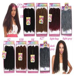 ombre tressage extensions de cheveux au crochet EXTENSIONS DE CHEVEUX SYNTHÉTIQUES vague profonde 3pcpack Bouncy Curl 10 pouces crochet tresses cheveux 3X bohe3413738