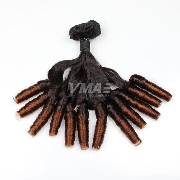 Aunty Funmi Extensions de cheveux Ombre Couleur # 1b / 4 Brésilienne Vierge Spirale Bouclée Vague Deux Tons 3pcs Lot