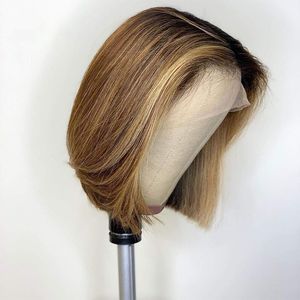 Ombre Color 4/27 Kant Pruiken Highlight Color Menselijk Haar voor Vrouwen Korte Bob 13x4 Kant Menselijk Haar Pruiken Pre Pluked