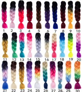 Ombre couleur Tressage Cheveux synthétiques Kanekalon Cheveux Crochet Tresses Premium Haute Température Fiber cheveux livraison gratuite