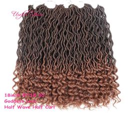 OMBRE COULEUR DÉESSE LOCS HAIR marley tressage Extensions de cheveux navire 2021 mode 18 pouces crochet tresses hald vague hald bouclés fo2427583