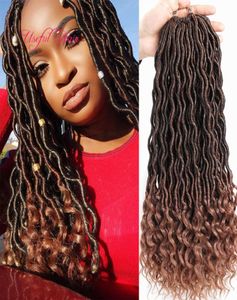 OMBRE KLEUR GODIN LOCS HAAR marley vlechten haarextensions 80g 18 inch gehaakte vlechten Ombre body wave haar weeft Boheemse sloten1605482