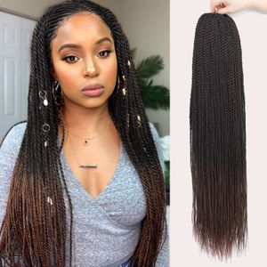 Ombre Vague D'eau Crochet Cheveux Sénégalais Twist 18/22 Pouces Tresses Cheveux 30 Brins / Paquet Réglage De L'eau Chaude Pré-coupé Crochet Cheveux Petit pour Les Femmes LS23