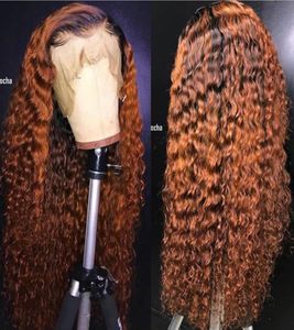 Ombre bouclé perruque en dentelle pleine blonde Blonde Two Tone Color 1B 30 Brésilien Full Lace Ferment Heuvrages humains Curly Curly avec bébé 28686912109488