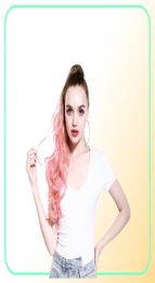 Ombre Curly Hair Ponytail Extensions Claw Caqueta Fake Pony Tail Correo de horquilla 2020 Afro Long Clip sintético rubio rosa Wavy Wig5160457