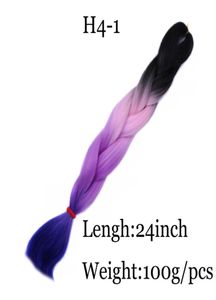 Ombre quatre couleurs jumbo tressage cheveux 24039039 1 pièces 100g synthétique haute température fibre tresse hair6904524