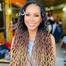 Ombre gitan locs crochet cheveux synthétiques cheveux softs faux locs tresses 24 mèches / pack 18 pouces dreadlocks bouclés tresses crochet pour femmes 240409