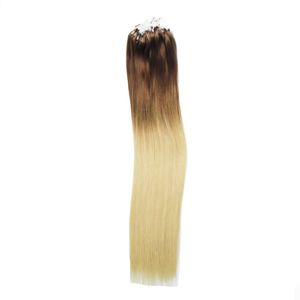 Ombre Human Hair Extensions Grade 8A Rechte Micro Loop Menselijk Hair Extensions 100g / PC 10 