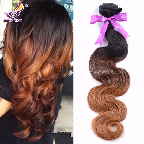 Ombre Malaisienne Vierge Extensions de Cheveux Vague de Corps Cheveux 3 Bundles Non Transformés Remy Tissage de Cheveux Humains Ombre Brésilienne Vierge Cheveux Trame 1B/4/30