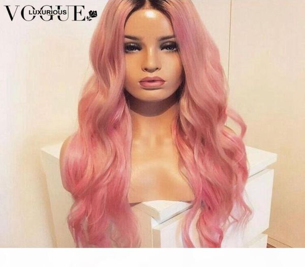 Perruque rose ombré avec des cheveux de bébé pré-épilés brésilien gris clair platine blond 13x4 dentelle avant perruques de cheveux humains pour les femmes noires9585165