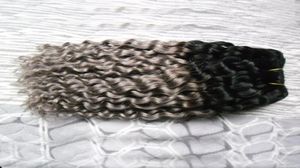 Ombre Raw indien Boundles à cheveux bouclés indiens non remy tissage 100g 1bierge deux tons extensions de cheveux Ombehuman Double tâches 2591804