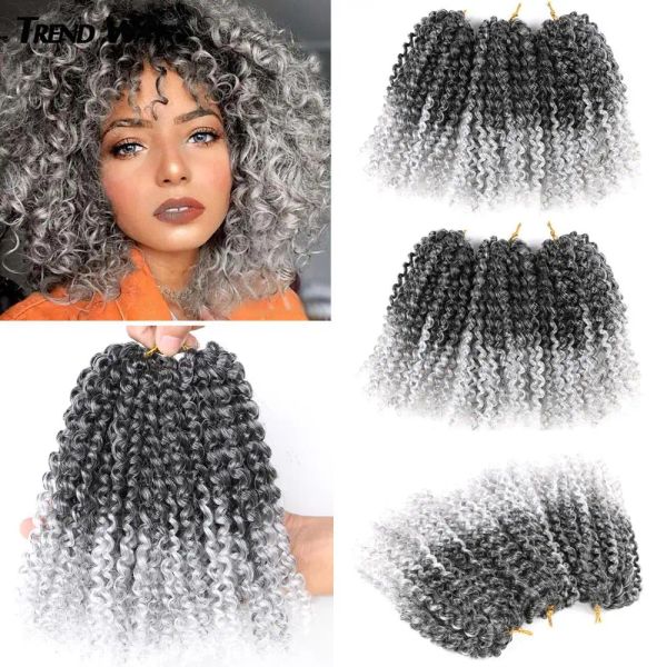 Ombre cheveux courts synthétiques crochet tres à cheveux marley bob extensions de cheveux tresses pour femmes noires