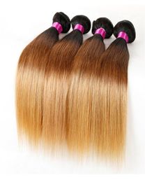 Ombre cheveux raides tisse malaisien indien péruvien brésilien vierge cheveux paquets paquets de cheveux humains 1b27 1b99j 1b427 1b305760567