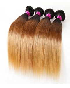 Ombre cheveux raides tisse malaisien indien péruvien brésilien vierge cheveux paquets paquets de cheveux humains 1b27 1b99j 1b427 1b305760567