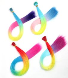 Extensions de cheveux synthétiques ombrées I Tip, 22 pouces, 1 brin, Extensions de cheveux synthétiques colorées pré-collées, Popular5154410