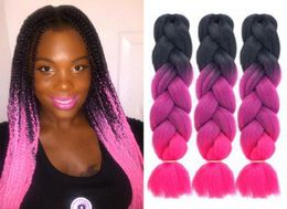 Ombre Xpression Tressage Cheveux Trois Tons Jumbo Crochet Tresses Extensions de Cheveux Synthétiques 24 Pouces Tresse 100 Kanekalon WH02482898126