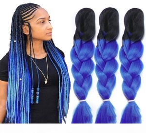 Ompession Braiding Hair Two Tone Jumbo Crochet Braids Synthetic Hair Extensions 24 pulgadas Box Bail Braid 100 Expression Braiding5748278