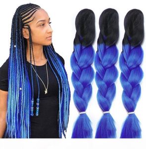 Ombre xpression tresser les cheveux deux tons de crochet jumbo tresses synthétiques extensions de cheveux 24 pouces tresse 100 Expression tressage5181344