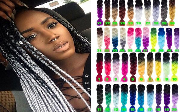 Ombre Xpressions Kanekalon Tressage Cheveux En Vrac 24039039 100g Ombre Gris Synthétique Expression Tressage Extensions de Cheveux Boîte Bra2347652