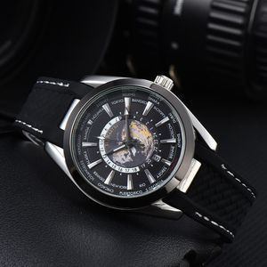 Ome pols horloges mannen nieuwe heren kijken alle Dial Work Quartz kijken hoogwaardige top luxemerk chronograaf klok zwarte lederen riem mannen mode moissanite reljes