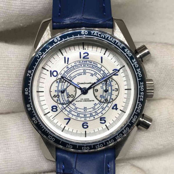 Omeaga Cronógrafo de pulsera SUPERCLONE Reloj Relojes Diseñador de moda de lujo Mecánico automático Chaoba Cinco agujas Cara blanca Automático Cw028 para hombre