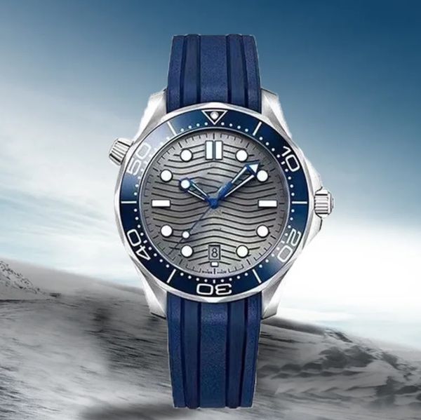 omeg mens montre classique de luxe designer montres mécaniques cadran d'impression unique montre-bracelet étanche lumineux bleu marine montres