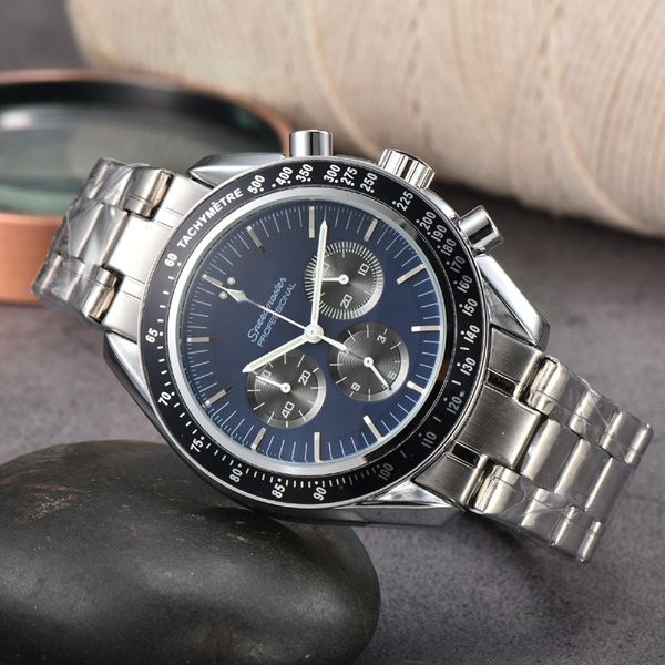 Omeg Relojes de pulsera de acero inoxidable para hombres 2023 Nuevos relojes para hombre Todos los relojes de cuarzo con esfera de trabajo Reloj de marca de lujo superior Reloj de moda de alta calidad para hombres La mejor calidad