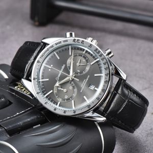 Omeg poignet pour 2023 Nouvelles montres pour hommes Tous cadran Work Quartz Watch High Quality Top Chronograph Clock Leather Watch Band Men Fashion O012