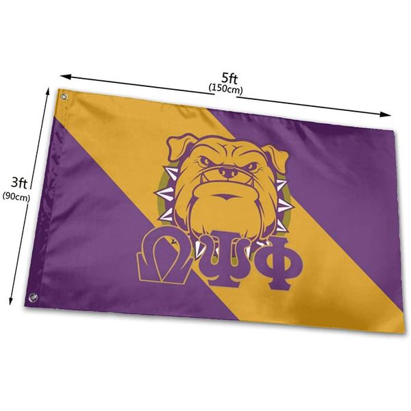 Drapeau Omega Psi Phi 3x5 pieds en Polyester, bannière et drapeaux d'impression numérique pour Club extérieur ou intérieur, vente en gros