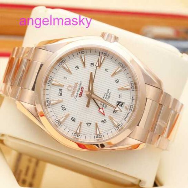 Omega Swiss Luxury Watches Business Haima Series Montre mécanique automatique pour homme en or rose 18 carats 231.50.43.22.02.001