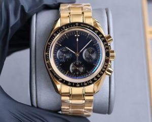 Omega Watch Mechanisch herenhorloge Designer 42 mm wijzerplaat met ultrahoge kwaliteit 3861 handmatige beweging Geelgouden kastfunctie Perfect superwaterbestendig luxe horloge