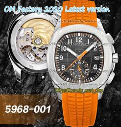 OMF 2020 Super Version Sport Watches 5968A001 Gradientes Dial Eta 7750 CH 28520 Cronógrafo Automático 5968 Mens Watch Steel Case 8992456