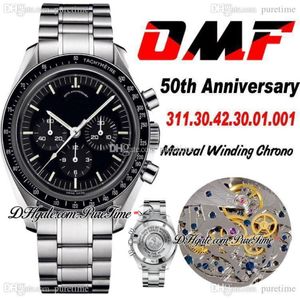 OMF Apollo 15 40e verjaardag handmatig opwindbare chronograaf herenhorloge zwarte wijzerplaat roestvrijstalen armband 2021 nieuwe editie Pur226y