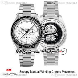 OMF Moonwatch Manual Winding Chronograph Mens Watch 42 mm zwarte bezel witte wijzerplaat roestvrijstalen armband 311 32 42 30 04 003 SUPER186F