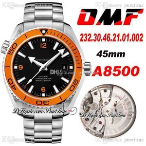 OMF Orange Ceramic Bezel Black Dial Cal 8500 A8500 Automatische Herenhorloge Roestvrijstalen Armband Horloges 232.30.46.21.01.002 (Black Balance Wheel) 2021 Puretime M26